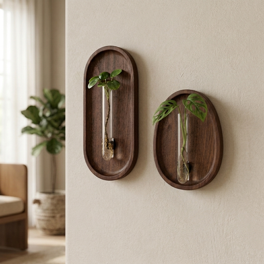Support Mural en Bois & Fiole — Hana